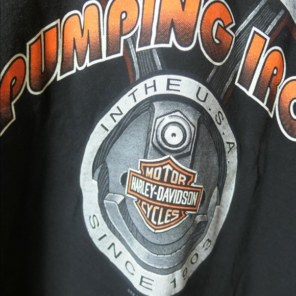 *SOLD* HARLEY DAVIDSON Pumping Iron Workout Top - Picture 2 of 4